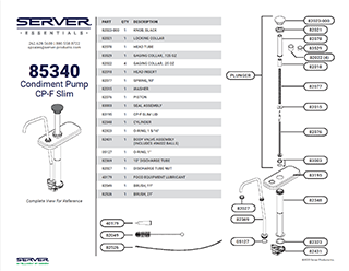 SST CP-F Slim Jar Pump 85340 | Parts List